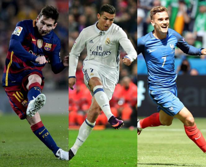 Złota Piłka 2016, nominowani: Lionel Messi, Cristiano Ronaldo, Antoine Griezmann