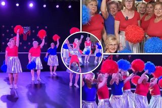 60-letnie cheerleaderki wywijają na scenie. Takiej energii może pozazdrościć im każdy!