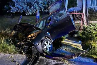 Kowalowa. Osobówka wypadała z drogi i uszkodziła słup energetyczny