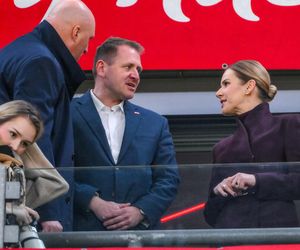 Marta Nawrocka na meczu Polska - Holandia