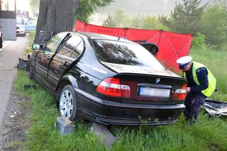 Tragiczny wypadek na DK 22. BMW uderzyło w drzewo. Kierowca chciał uniknąć zderzenia z sarną. Zginął 29-latek [ZDJĘCIA]