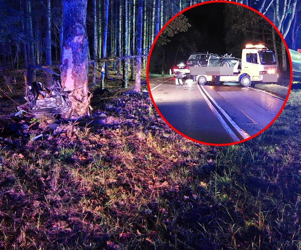 Samochód huknął w drzewo, dwie osoby nie żyją. Horror na Mazurach