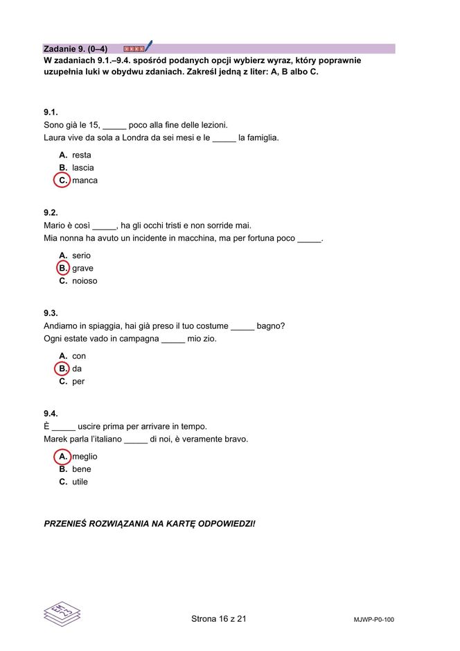 Matura 2025 włoski: ODPOWIEDZI do wszystkich zadań, gotowe rozwiązania matury z włoskiego - Formuła 2023 [7.05.2025]	