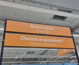 Dwujęzyczne nazwy w Kauflandzie w Katowicach