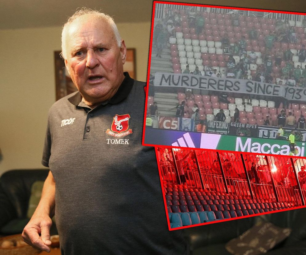 Skandaliczny transparent na meczu Raków - Maccabi