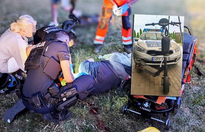 Zduńska Wola. Poważny wypadek 28-latka jadącego hulajnogą. Stracił przytomność [ZDJĘCIA]. 
