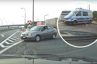 Niebezpieczna sytuacja na drodze ekspresowej S5 w Białych Błotach (woj. kujawsko-pomorskie)