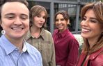 M jak miłość po wakacjach. Aneta (Ilona Janyst), Kama (Michalina Sosna), Ania (Alina Szczegielniak), Maciek (Mateusz Rumiński)