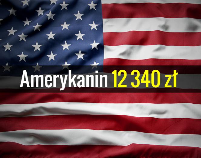 Średnie miesięczne zarobki brutto usa