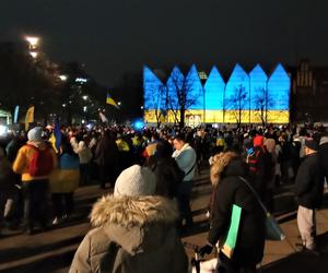 Manifestacja na pl. Solidarności w Szczecinie w pierwszą rocznicę inwazji na Ukrainę