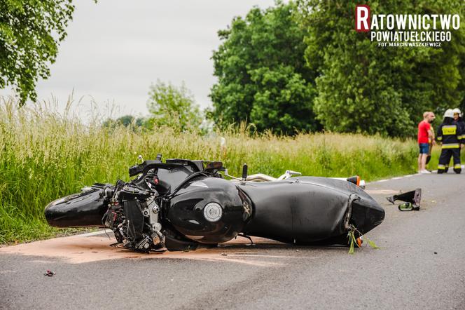 Śmiertelny wypadek na DK 65 za Prostkami. Motocyklista zginął na miejscu
