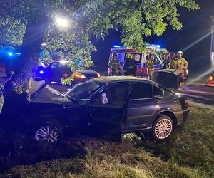 Lubuskie: BMW wypadło z drogi i rozbiło się na drzewie. Jedna osoba ranna