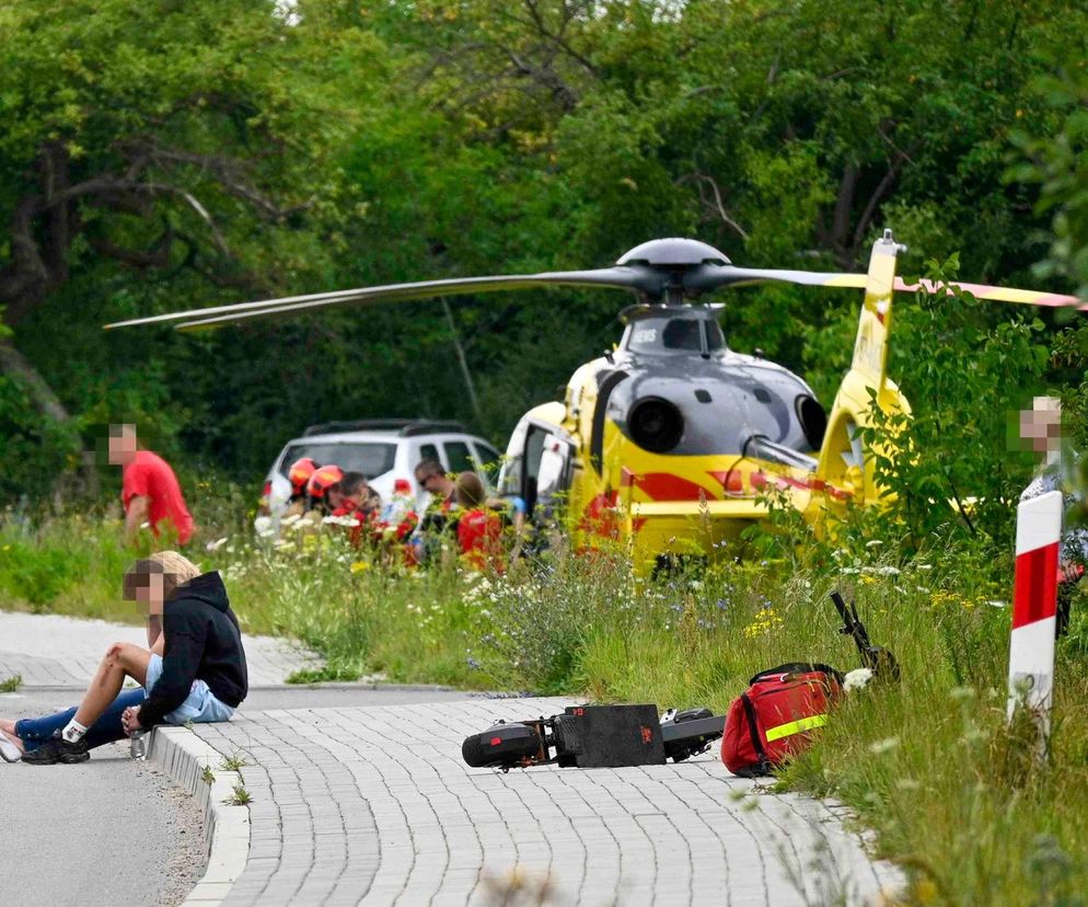 Jazda na hulajnodze mogła skończyć się tragedią! Dwóch nastolatków w szpitalu