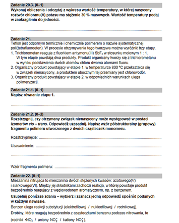 Matura rozszerzona 2022 chemia - arkusz PDF