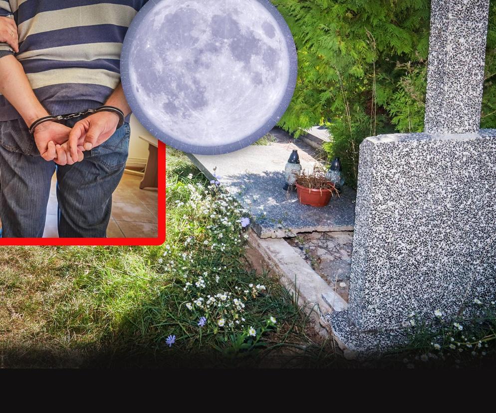 Wandal na cmentarzu w Perlejewie. 41-latek podczas pełni księżyca poczuł potrzebę niszczenia