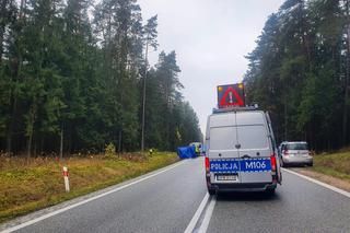 Zaścianek. Tragiczny wypadek na DK 8. Audi zderzyło się z lawetą. Dwie osoby nie żyją