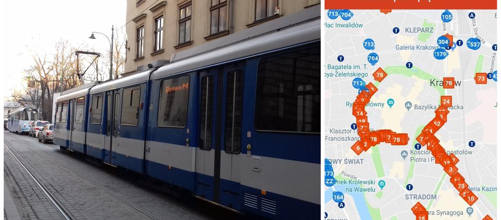 Wykolejenie tramwaju w Krakowie