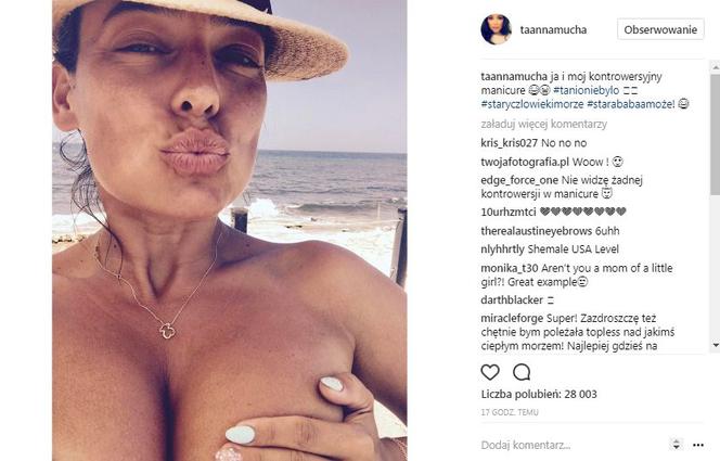 Anna Mucha topless na Instagramie