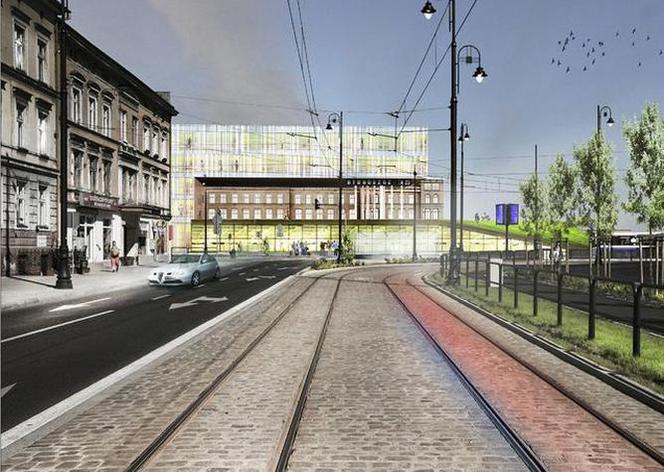 Dworzec kolejowy Bydgoszcz Główna; projekt "Inside-outside" oznacza modernizację starego budynku dworca i wzniesienie nowego