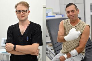 Po wypadku pan Marek mógł zostać inwalidą. Lekarze uratowali mu kciuka