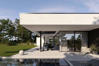 Domy z dużym zadaszonym tarasem