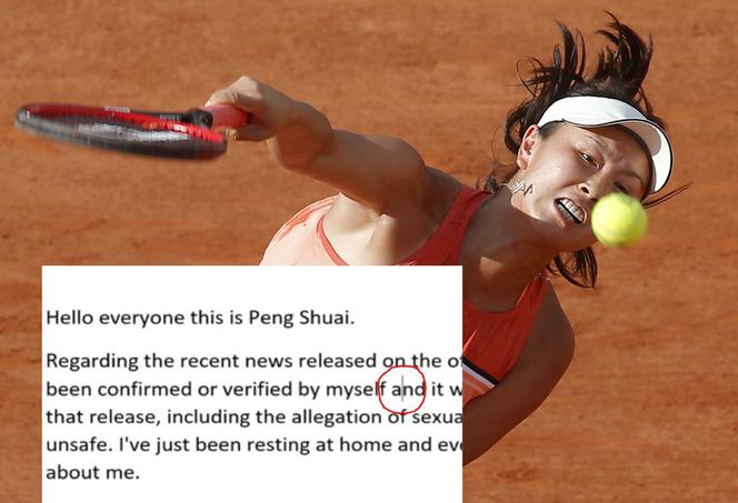 Tenis, Peng Shuai, tenisistka, list, email