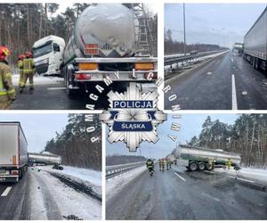 Wypadek na autostradzie A4. Trasa jest oblodzona