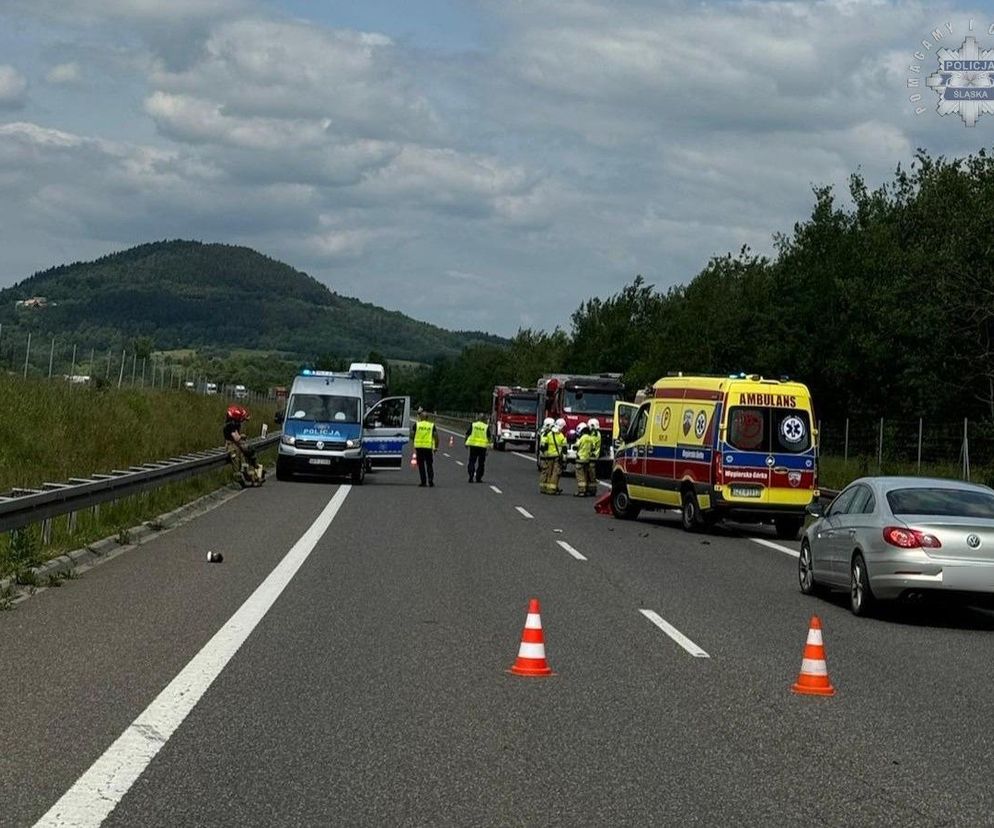 Śmiertelny wypadek na S1 pod Żywcem. Nie żyje 48-latek