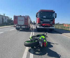 Wypadek z udziałem motocyklisty w Suszcu