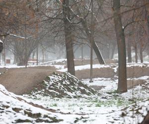 Park Ludowy w Lublinie skąpany we mgle
