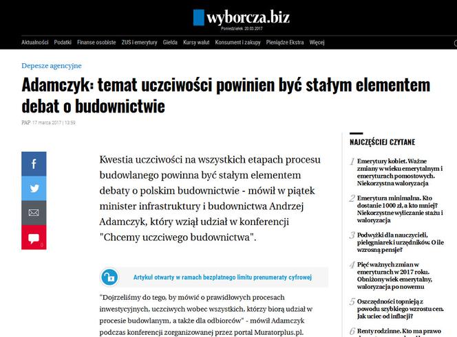 "Chcemy uczciwego budownictwa" - konferencja serwisu Muratorplus.pl