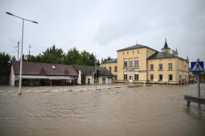 Kłodzko. Zalane centrum miasta