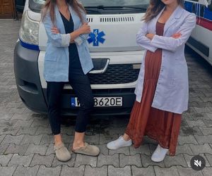 M jak miłość nowy sezon. Kasia (Paulina Lasota), laborantka Anna Sokołowska (Katarzyna Russ) na planie