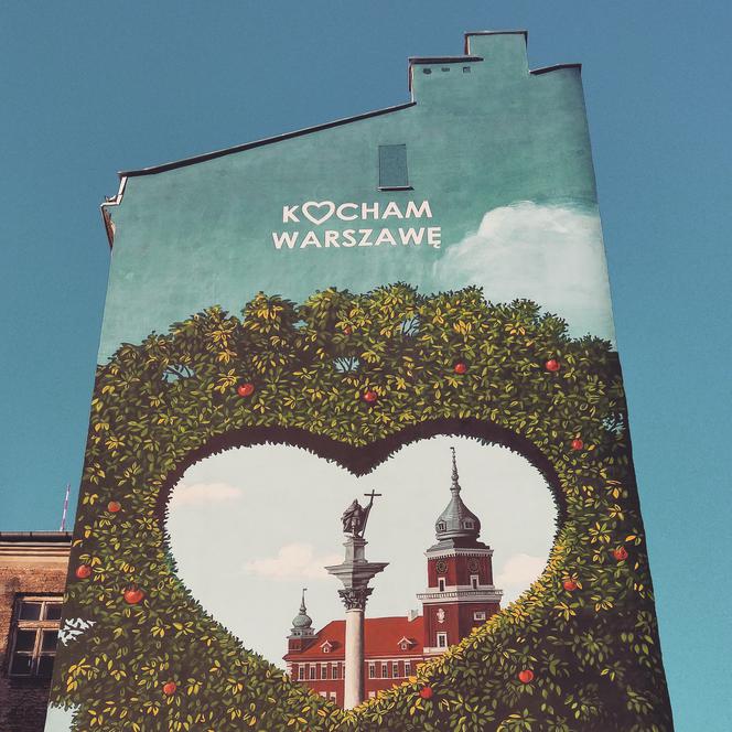 Mural na Grzybowskiej Kocham Warszawę