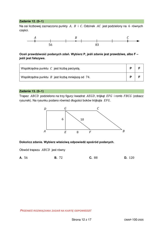 Egzamin ósmoklasisty 2025 - matematyka