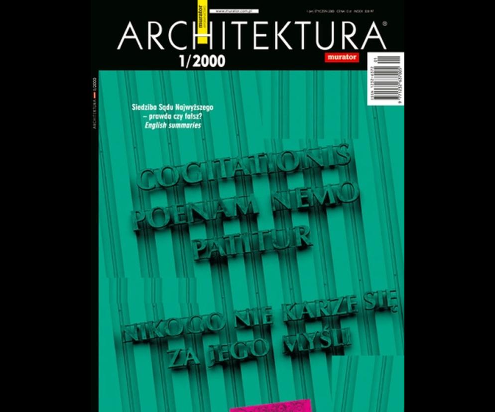 Okładka Miesięcznik Architektura 01/2000