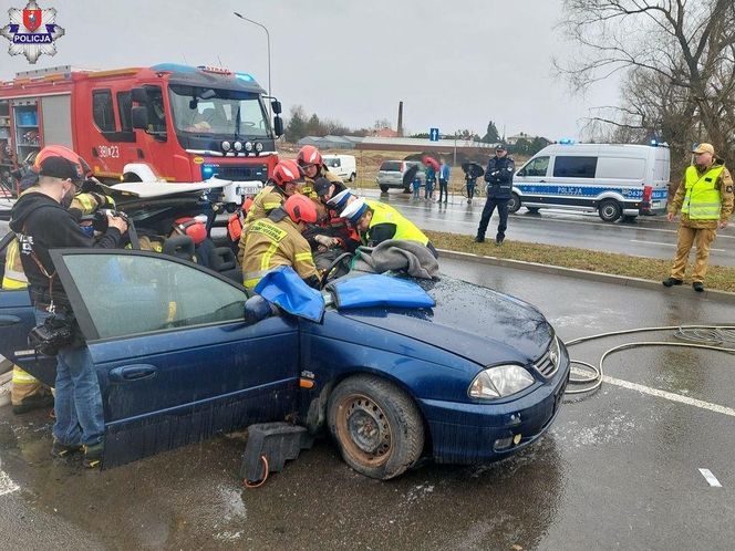 Zamojskie służby w inscenizacji wypadku