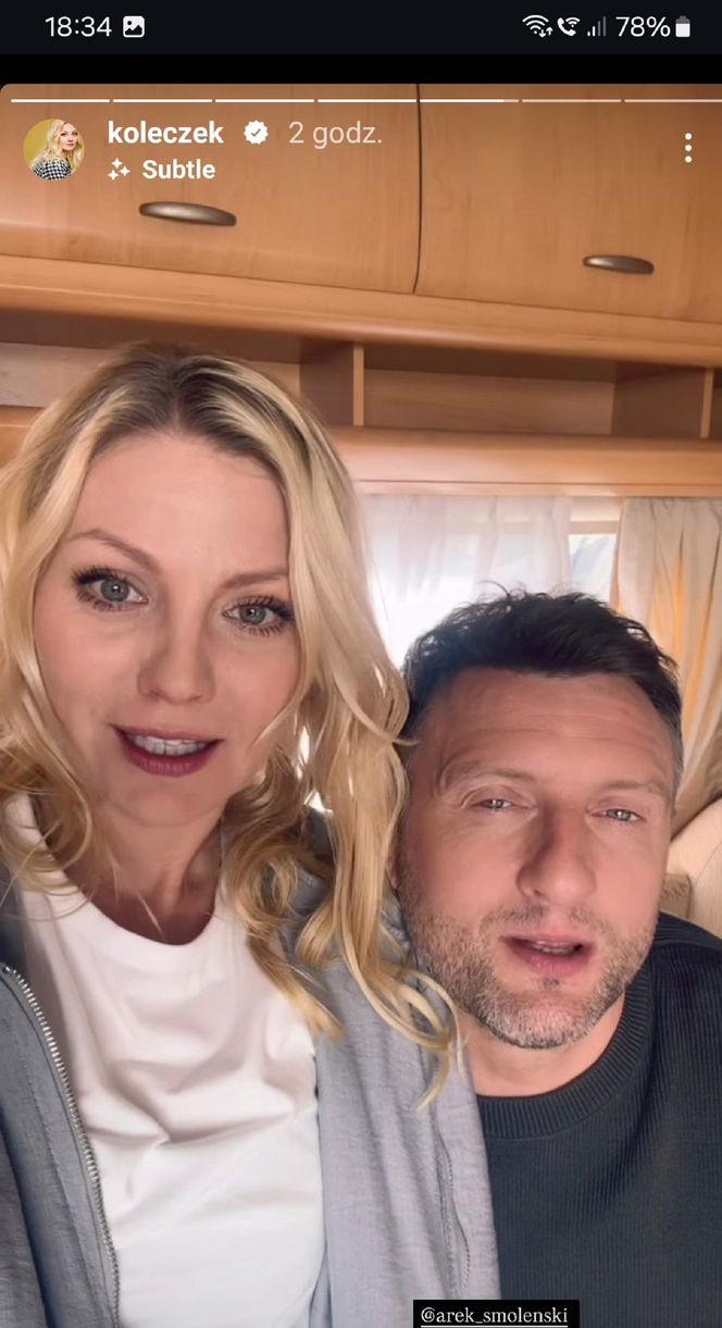 M jak miłość nowy sezon. Bartek (Arkadiusz Smoleński), Jagoda (Katarzyna Kołeczek) na planie