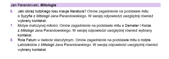 matura ustna 2023 język polski - pytania jawne