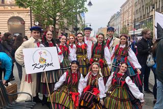 Pochód studentów ulicą Piotrkowską