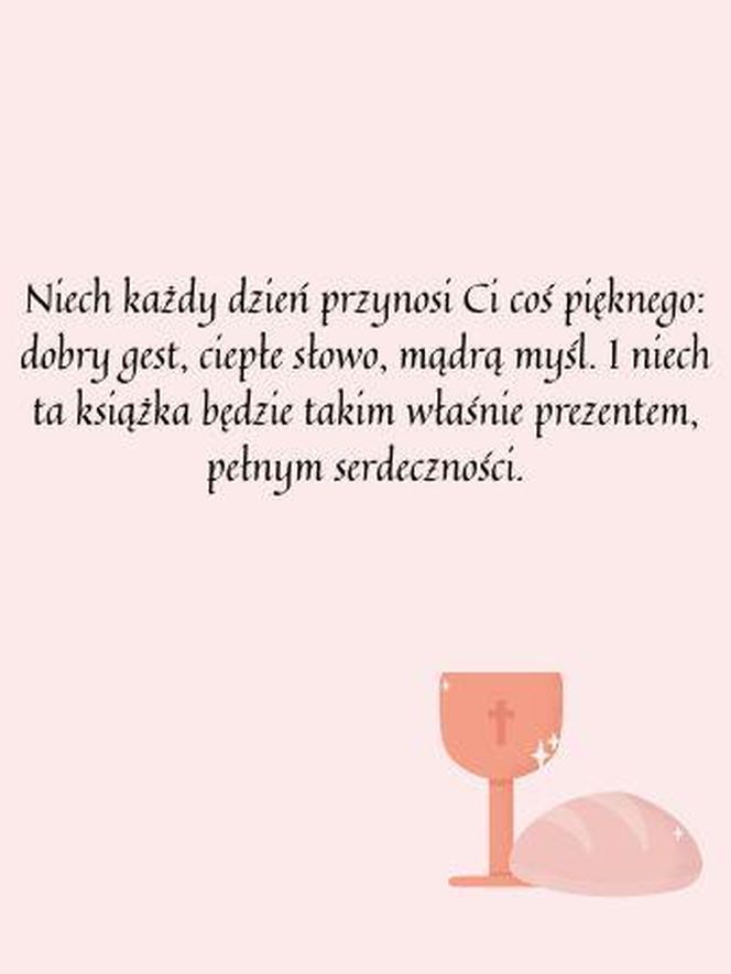 Dedykacja na komunię do książki