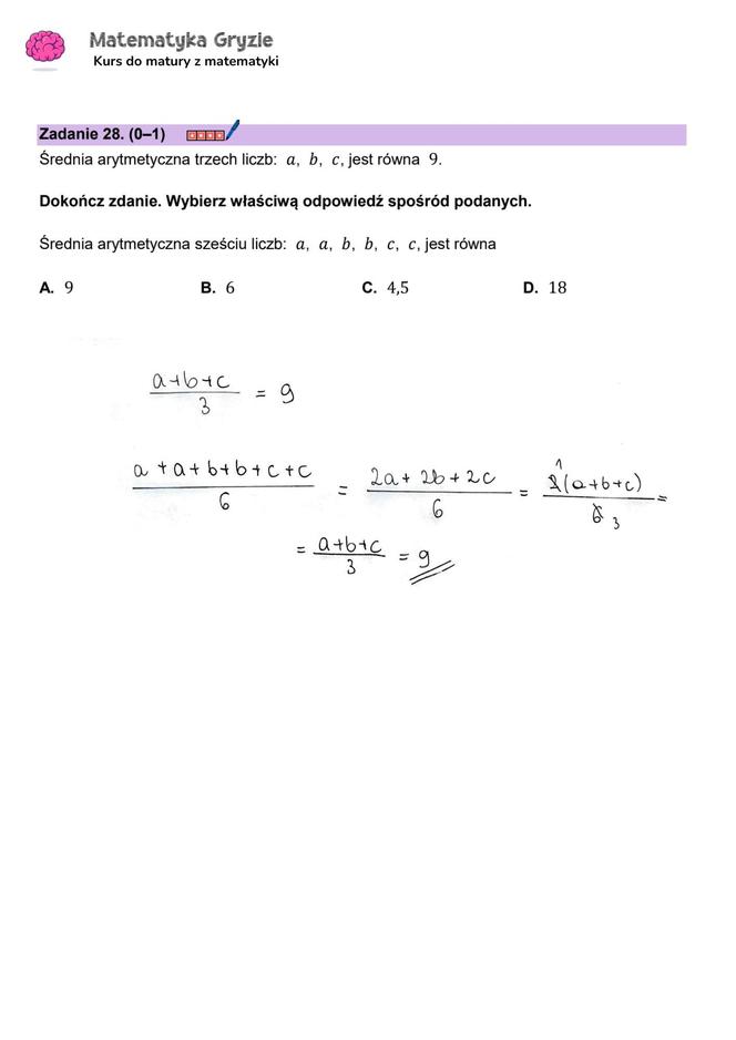 Matura z matematyki 2024 - ODPOWIEDŹ - ZADANIE 28