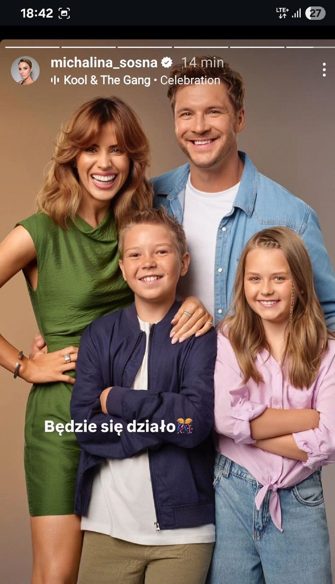 M jak miłość nowy sezon po wakacjach. Kama (Michalina Sosna), Marcin (Mikołaj Roznerski), Szymek (Staś Szczypiński), Maja (Laura Jankowska)