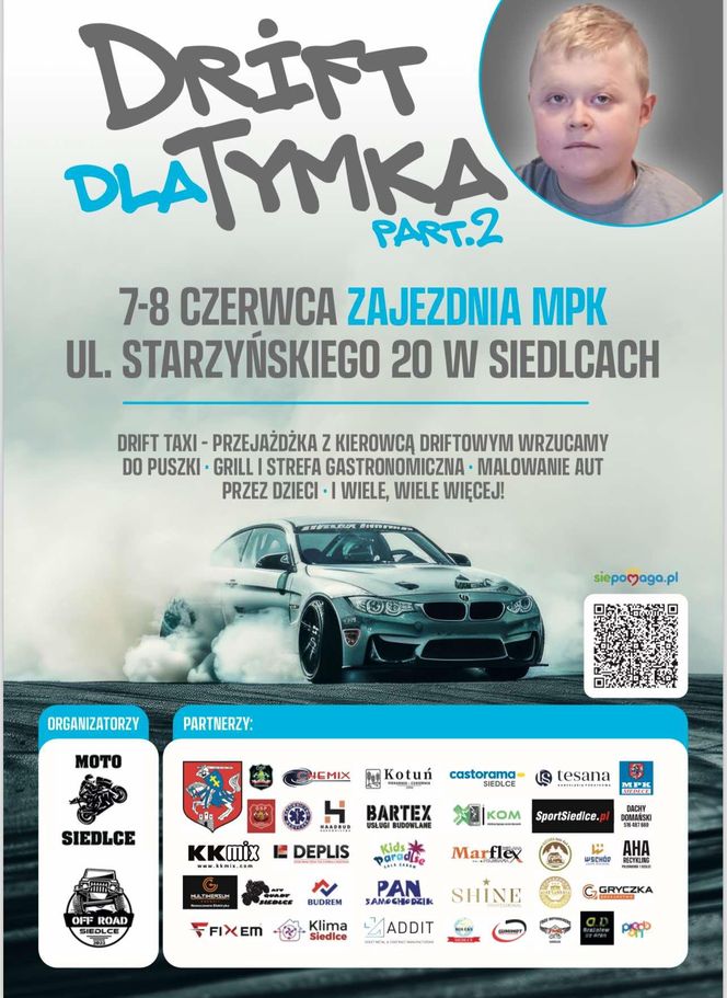 Dwudniowa impreza „Drift dla Tymka Part 2” już w weekend 7 i 8 czerwca w Siedlcach!