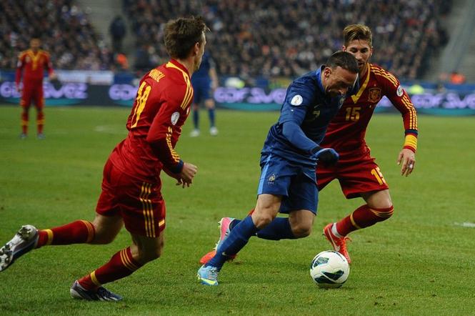 Francja - Hiszpania 0:1. Franck Ribery
