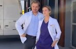 Na dobre i na złe nowy sezon. Maks (Tomasz Ciachorowski), Gloria (Aleksandra Grabowska) na planie