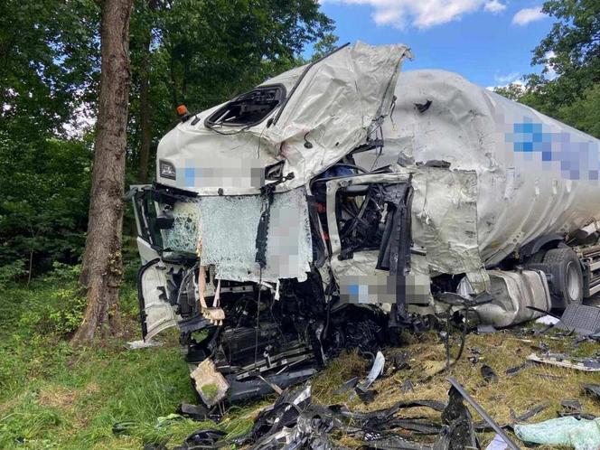 Śmiertelny wypadek na drodze krajowej nr 10 pod Bydgoszczą. Zderzyły się dwie ciężarówki