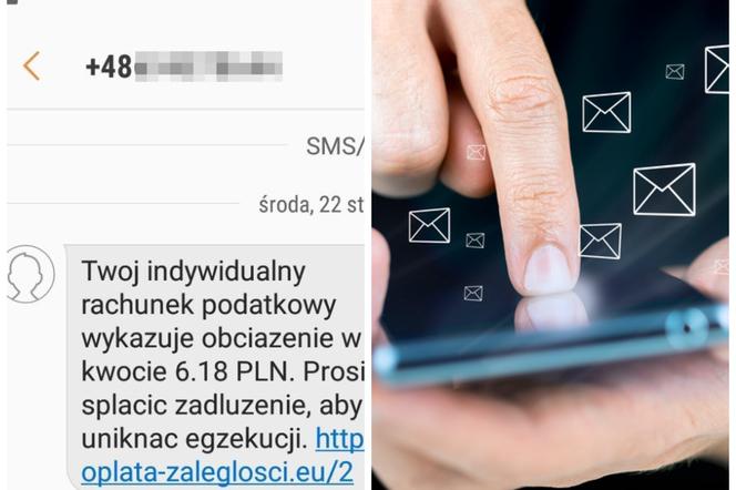 Fałszywe wiadomości SMS o zadłużeniu na rachunku podatkowym