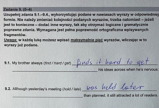 Podane odpowiedzi są sugerowane. Więcej wariantów odpowiedzi może być poprawnych w tym zadaniu. Podajemy przykładowe z nich.