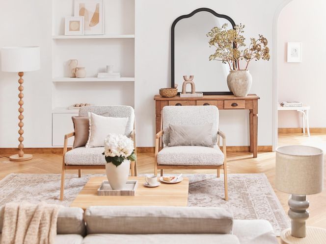 Salon w stylu modern farmhouse